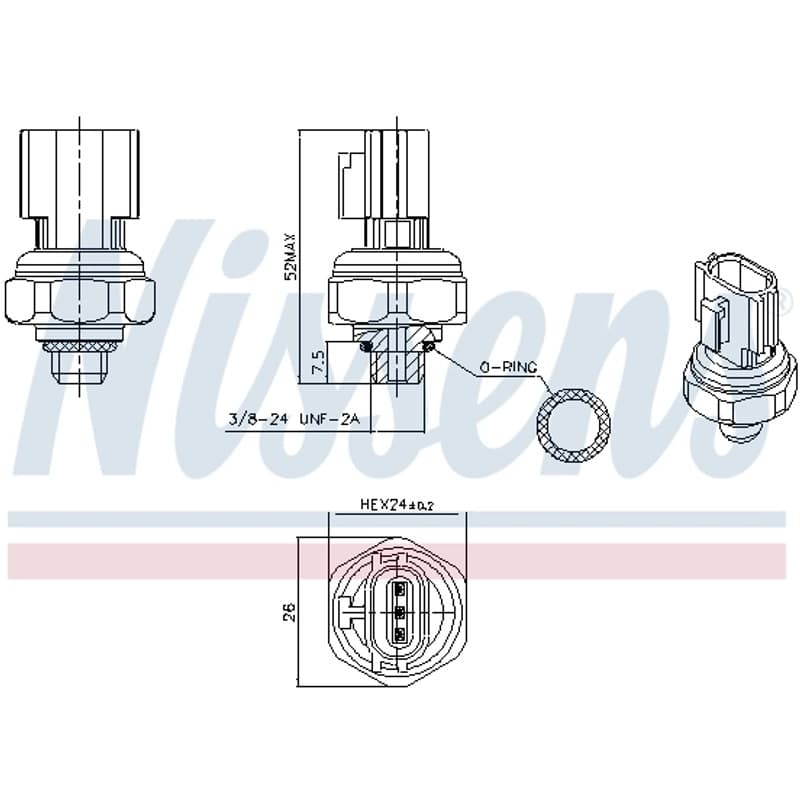 NISSENS slėgio jungiklis, oro kondicionavimas 301077