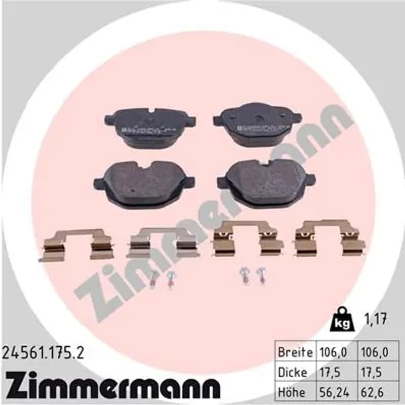ZIMMERMANN stabdžių trinkelių rinkinys, diskinis stabdys 24561.175.2
