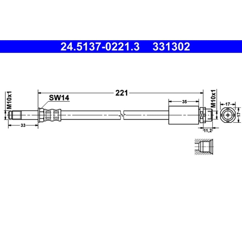 ATE stabdžių žarnelė 24.5137-0221.3