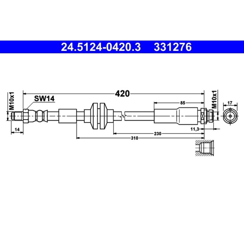 ATE stabdžių žarnelė 24.5124-0420.3