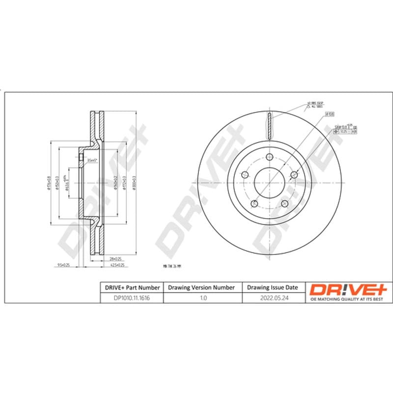 DRVE stabdžių diskas DP1010.11.1616