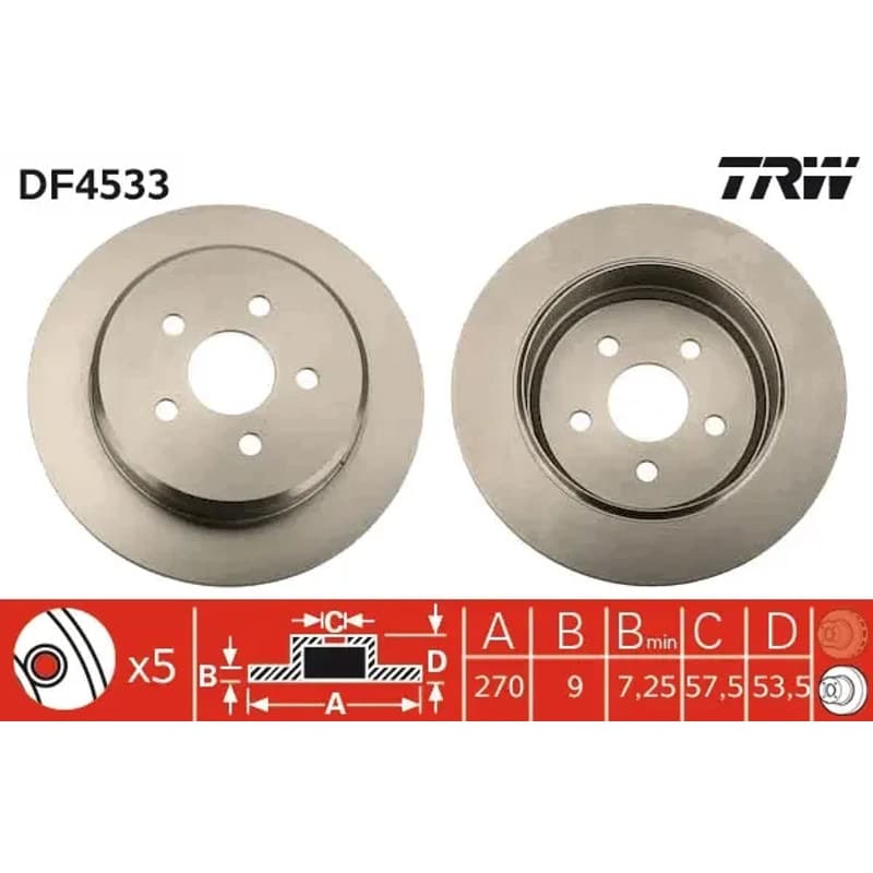 TRW stabdžių diskas DF4533