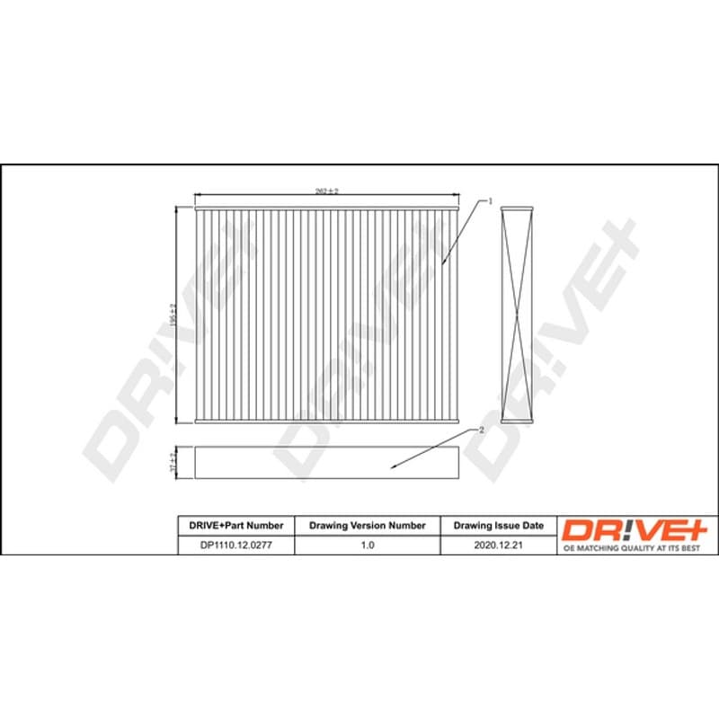 DRVE filtras, salono oras DP1110.12.0277
