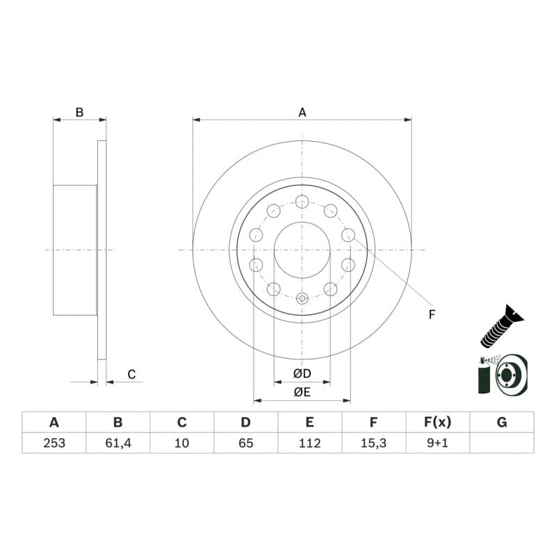 BOSCH 0 986 479 E00 stabdžių diskas
