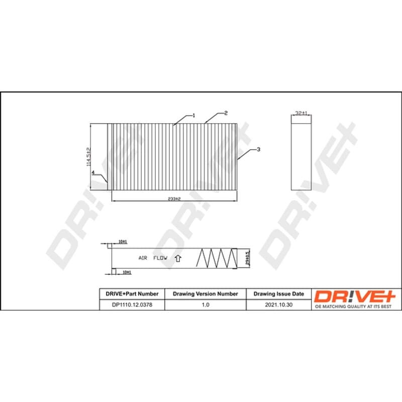 DRVE filtras, salono oras DP1110.12.0378