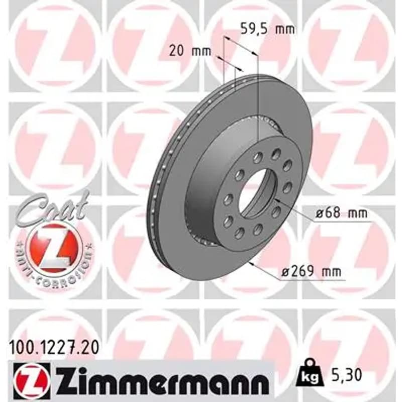 ZIMMERMANN stabdžių diskas 100.1227.20