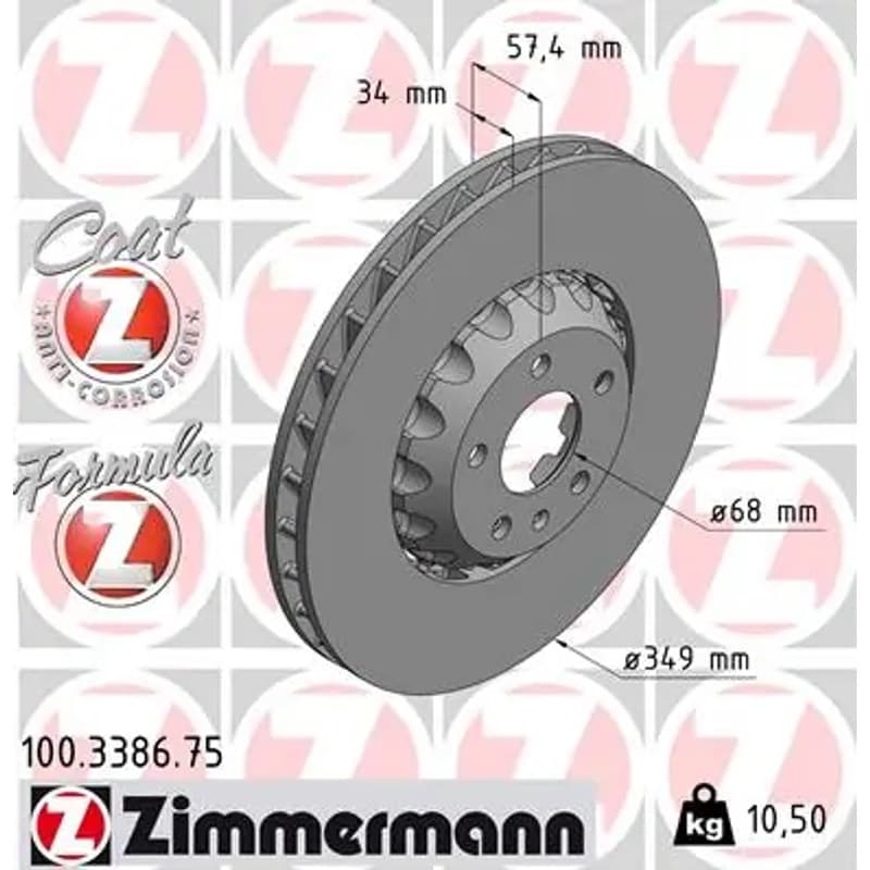 ZIMMERMANN stabdžių diskas 100.3386.75
