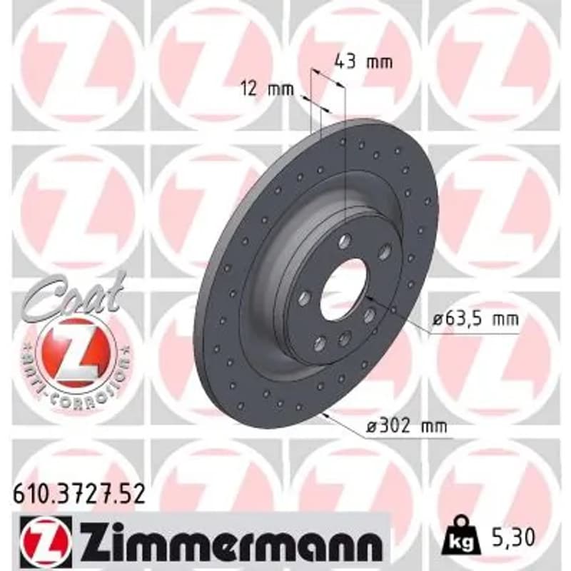 ZIMMERMANN stabdžių diskas 610.3727.52