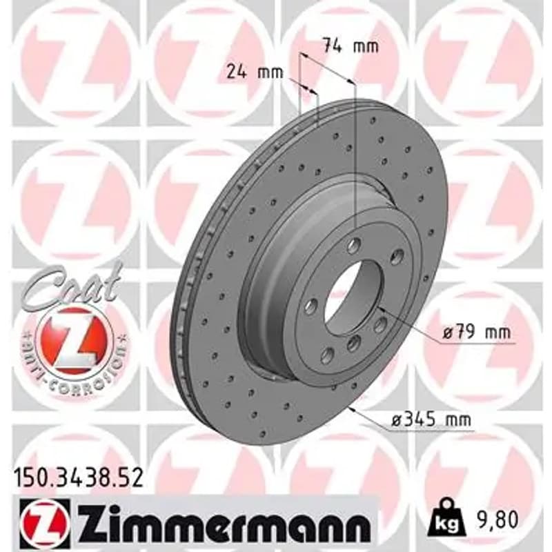 ZIMMERMANN stabdžių diskas 150.3438.52