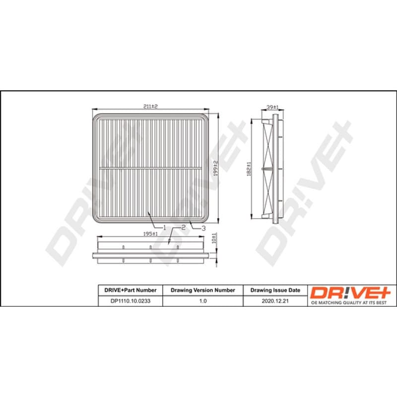 DRVE DP1110.10.0233 oro filtras