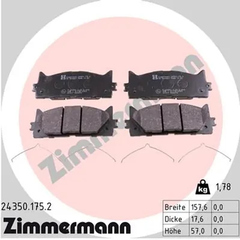 ZIMMERMANN stabdžių trinkelių rinkinys, diskinis stabdys 24350.175.2