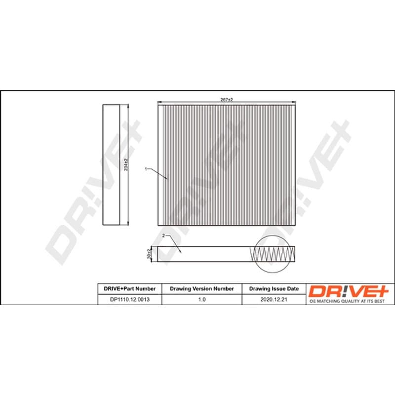 DRVE filtras, salono oras DP1110.12.0013