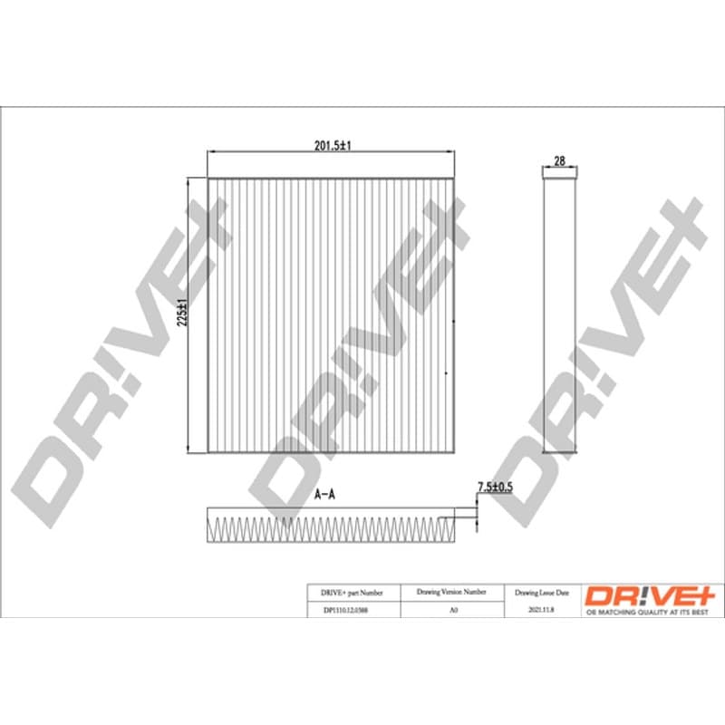 DRVE filtras, salono oras DP1110.12.0388