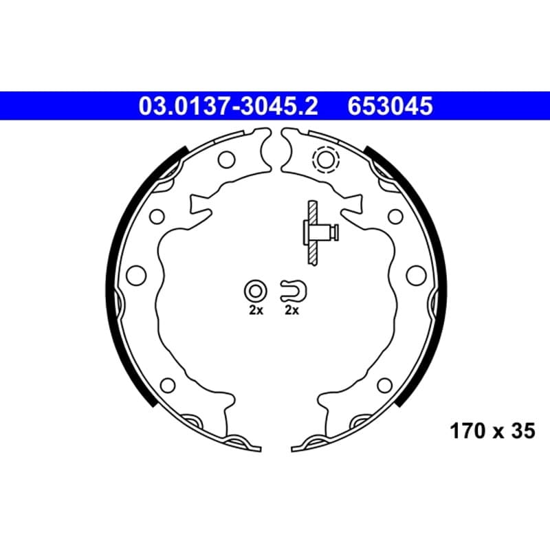 ATE stabdžių trinkelių komplektas, stovėjimo stabdis 03.0137-3045.2