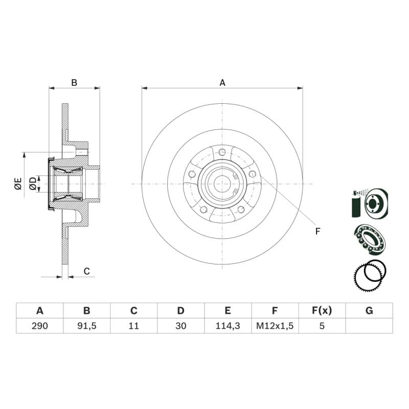 BOSCH 0 986 479 F42 stabdžių diskas