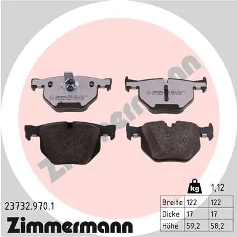 ZIMMERMANN stabdžių trinkelių rinkinys, diskinis stabdys 23732.970.1