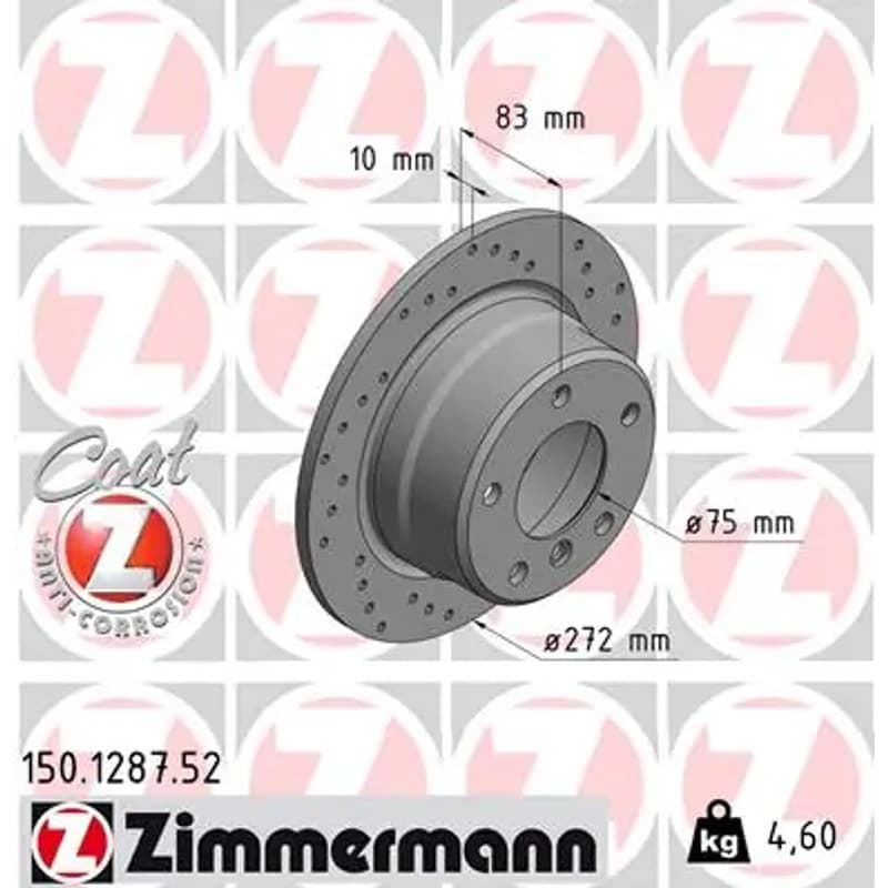 ZIMMERMANN stabdžių diskas 150.1287.52