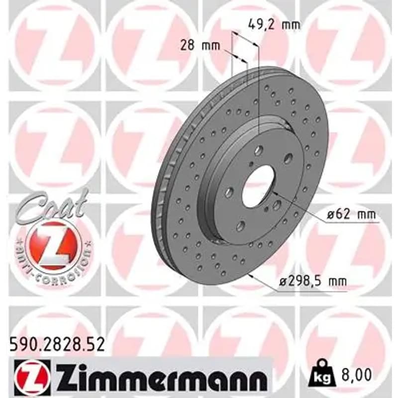ZIMMERMANN stabdžių diskas 590.2828.52