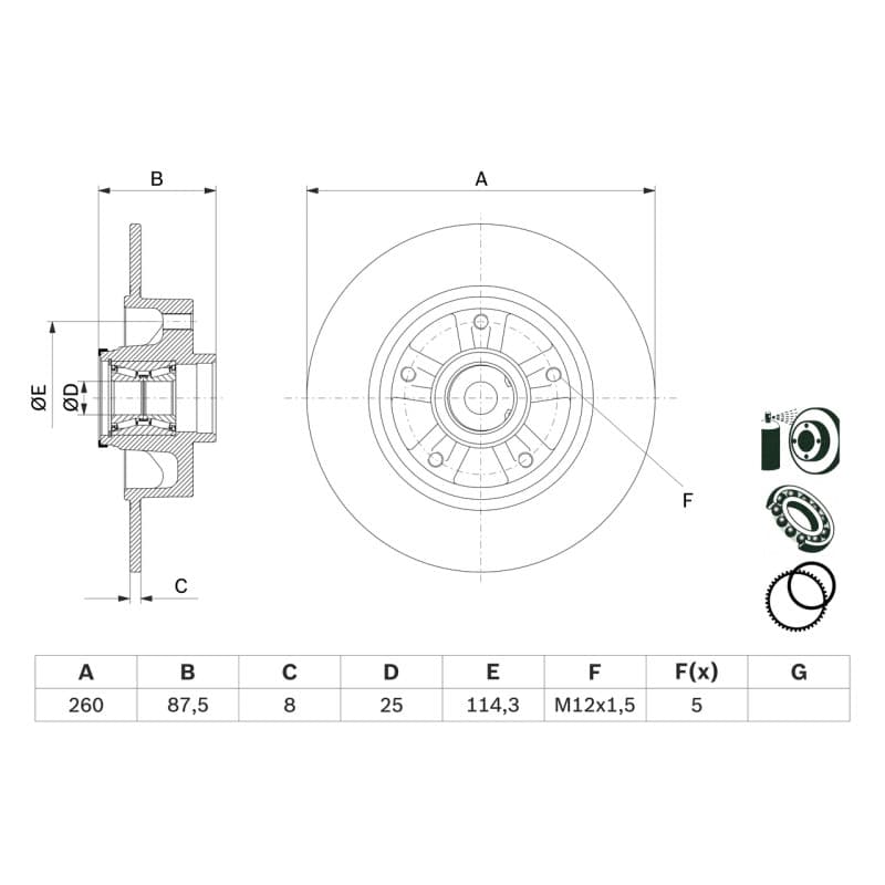 BOSCH 0 986 479 E79 stabdžių diskas