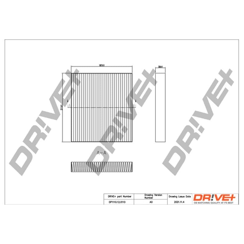 DRVE filtras, salono oras DP1110.12.0110