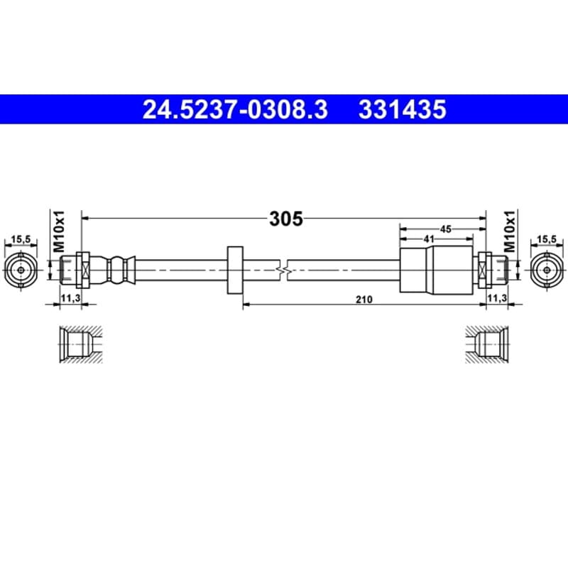 ATE Stabdžių žarnelė 24.5237-0308.3