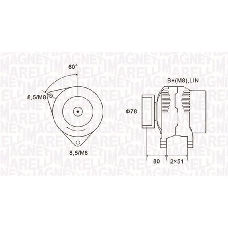 MAGNETIMARELLI kintamosios srovės generatorius 063731919010