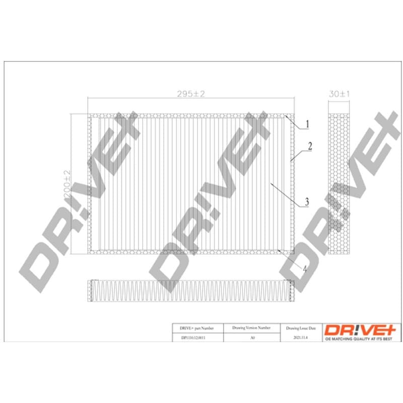 DRVE filtras, salono oras DP1110.12.0011