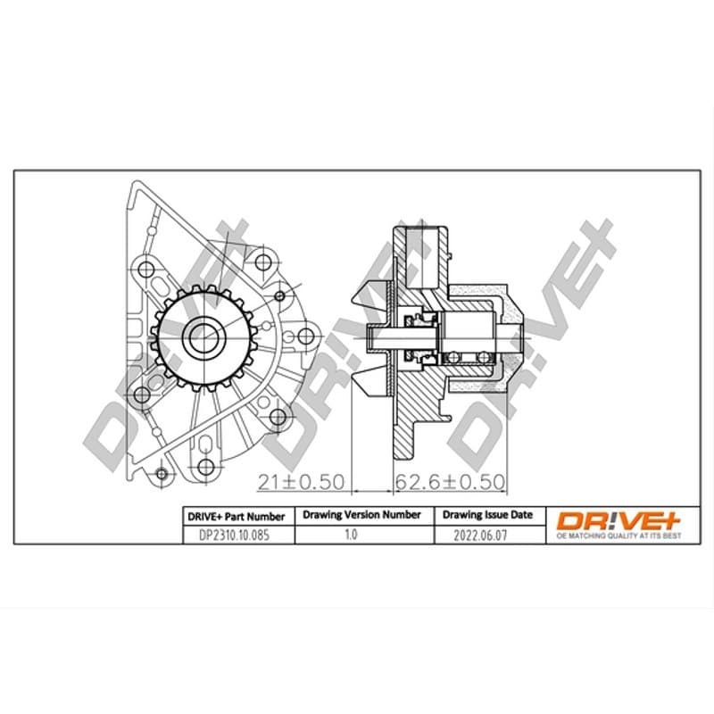 DRVE Vandens siurblys, variklio aušinimas DP2310.10.085