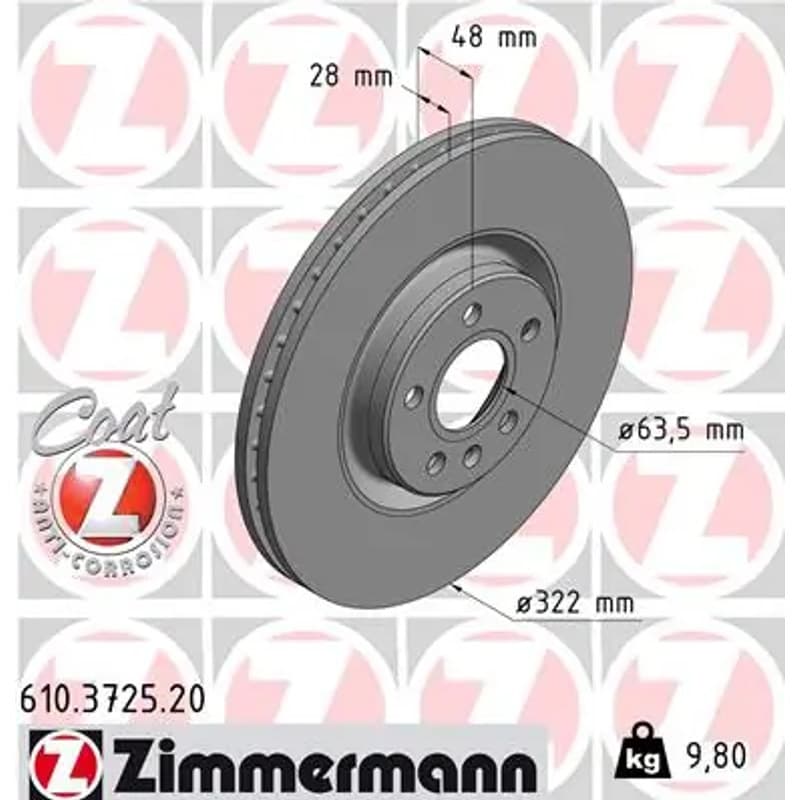 ZIMMERMANN stabdžių diskas 610.3725.20