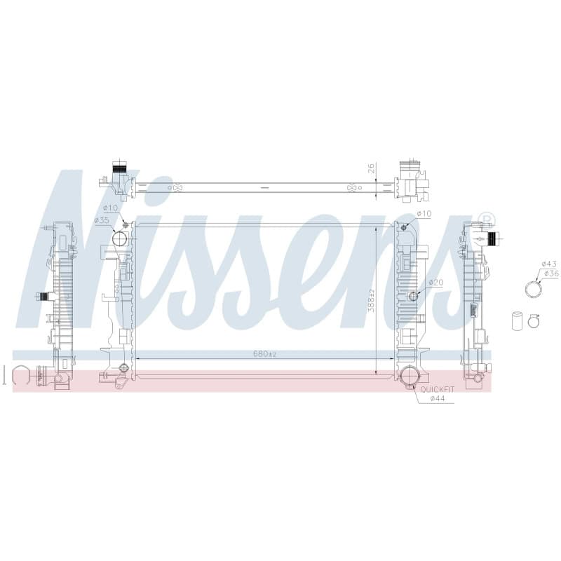 NISSENS radiatorius, variklio aušinimas 67156A