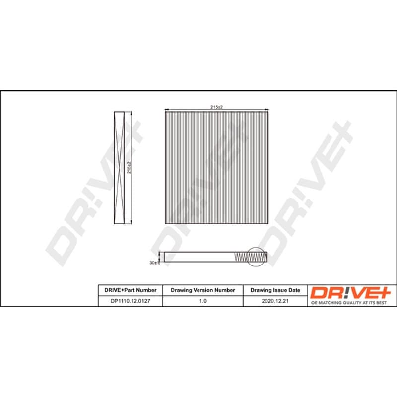 DRVE filtras, salono oras DP1110.12.0127
