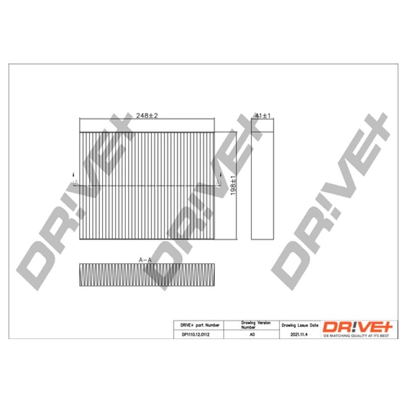 DRVE filtras, salono oras DP1110.12.0112