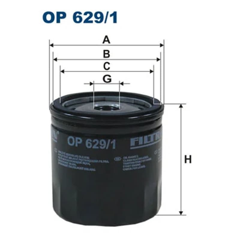 FILTRON alyvos filtras OP 629/1