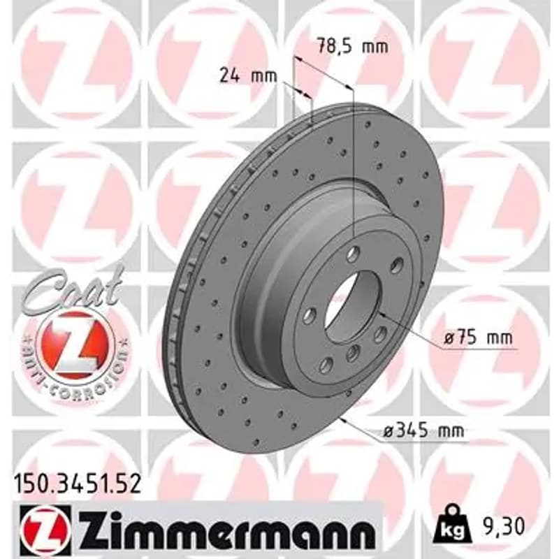 ZIMMERMANN stabdžių diskas 150.3451.52