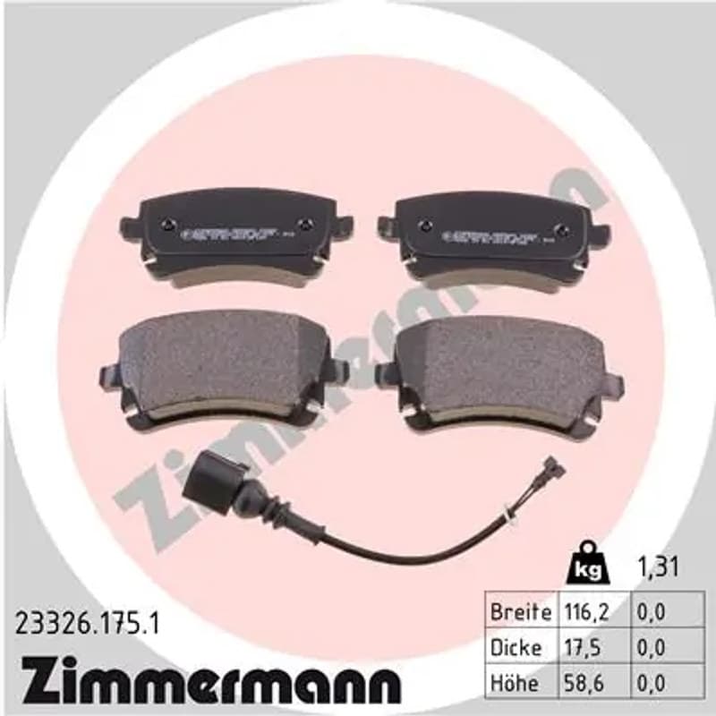 ZIMMERMANN stabdžių trinkelių rinkinys, diskinis stabdys 23326.175.1