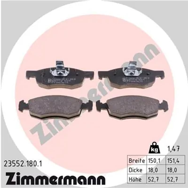 ZIMMERMANN stabdžių trinkelių rinkinys, diskinis stabdys 23552.180.1