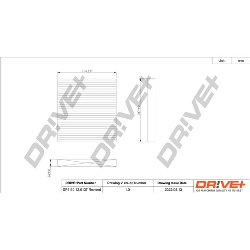 DRVE filtras, salono oras DP1110.12.0137