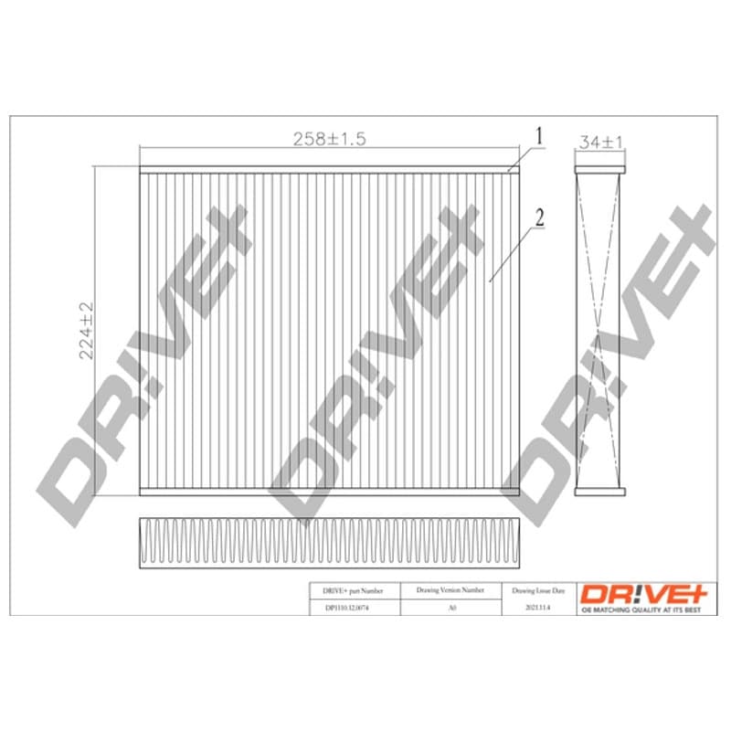 DRVE filtras, salono oras DP1110.12.0074