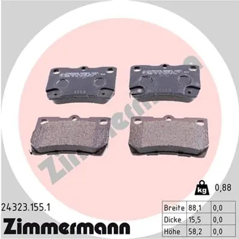 ZIMMERMANN stabdžių trinkelių rinkinys, diskinis stabdys 24323.155.1