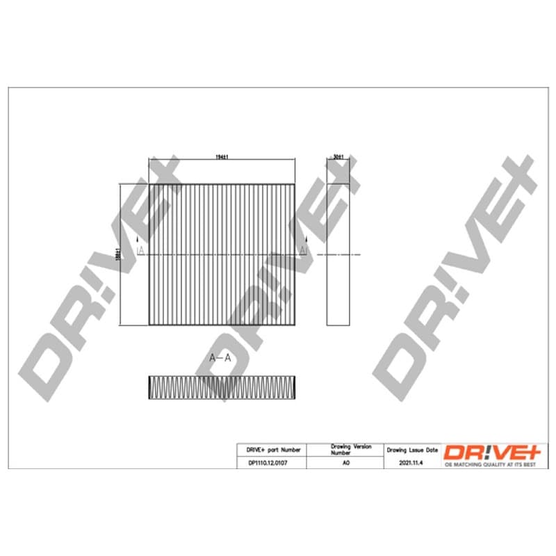 DRVE filtras, salono oras DP1110.12.0107