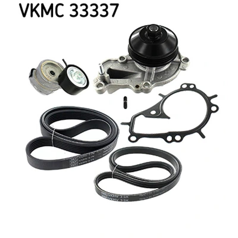 SKF VKMC 33337 vandens siurblys + V formos rumbuotas diržas, komplektas