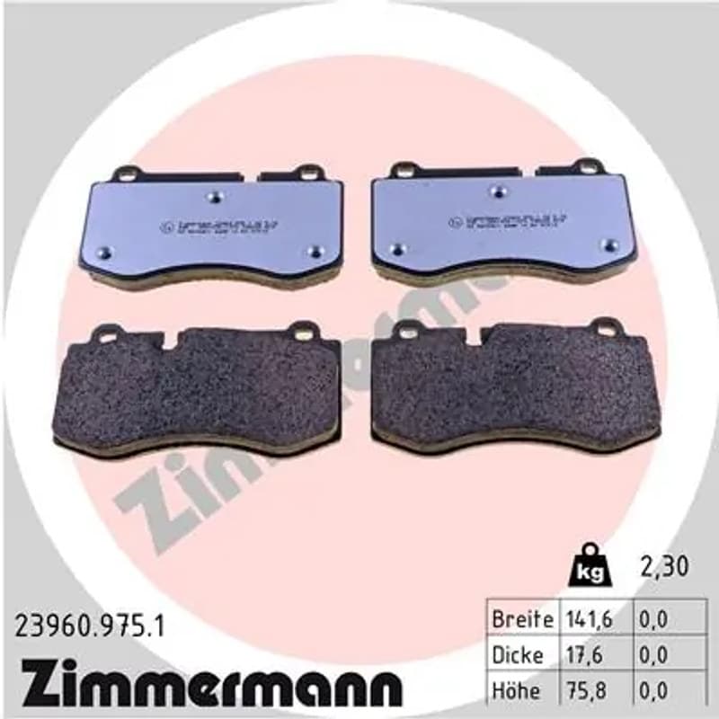 ZIMMERMANN stabdžių trinkelių rinkinys, diskinis stabdys 23960.975.1