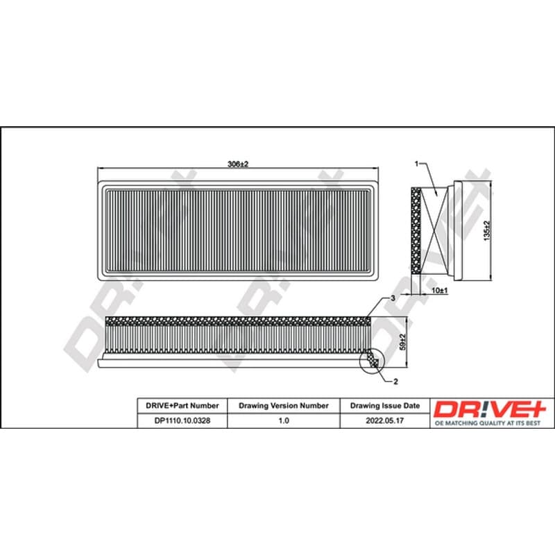 DRVE DP1110.10.0328 oro filtras