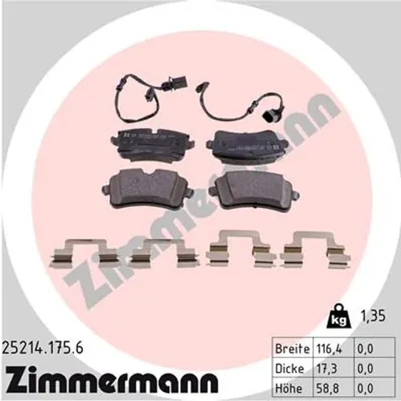 ZIMMERMANN stabdžių trinkelių rinkinys, diskinis stabdys 25214.175.6