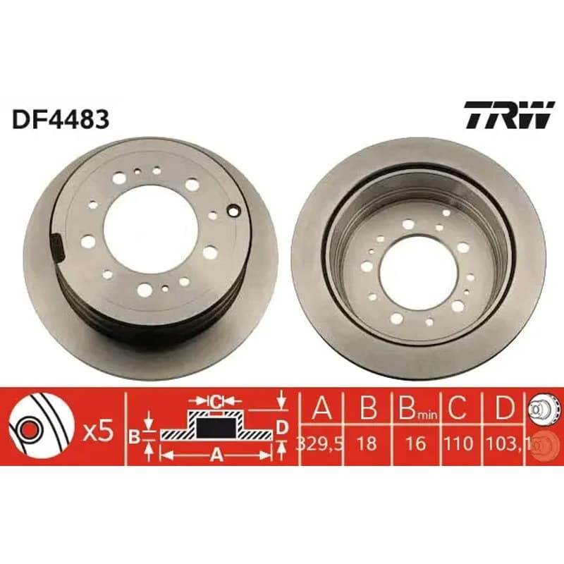 TRW stabdžių diskas DF4483