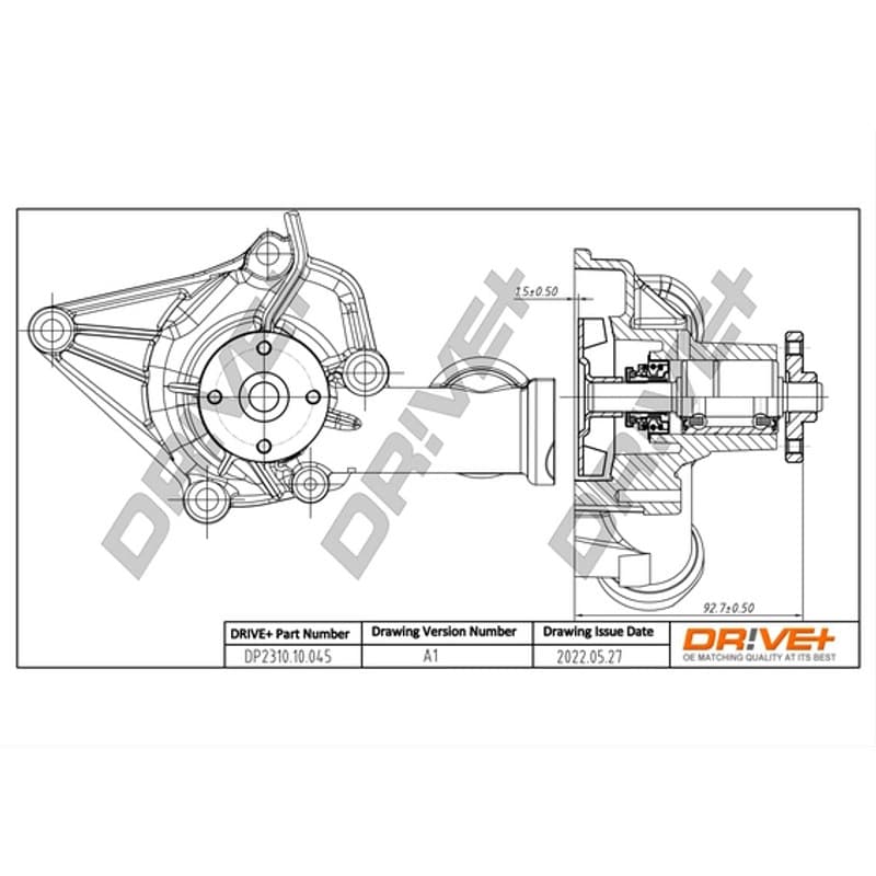 DRVE Vandens siurblys, variklio aušinimas DP2310.10.045