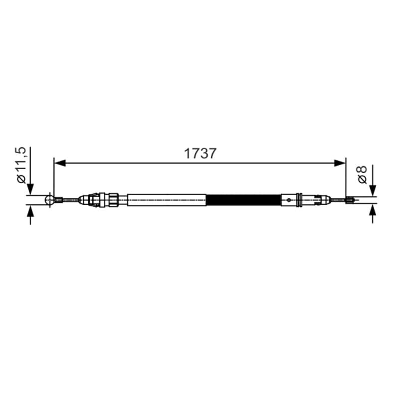 BOSCH 1 987 482 008 trosas, stovėjimo stabdys