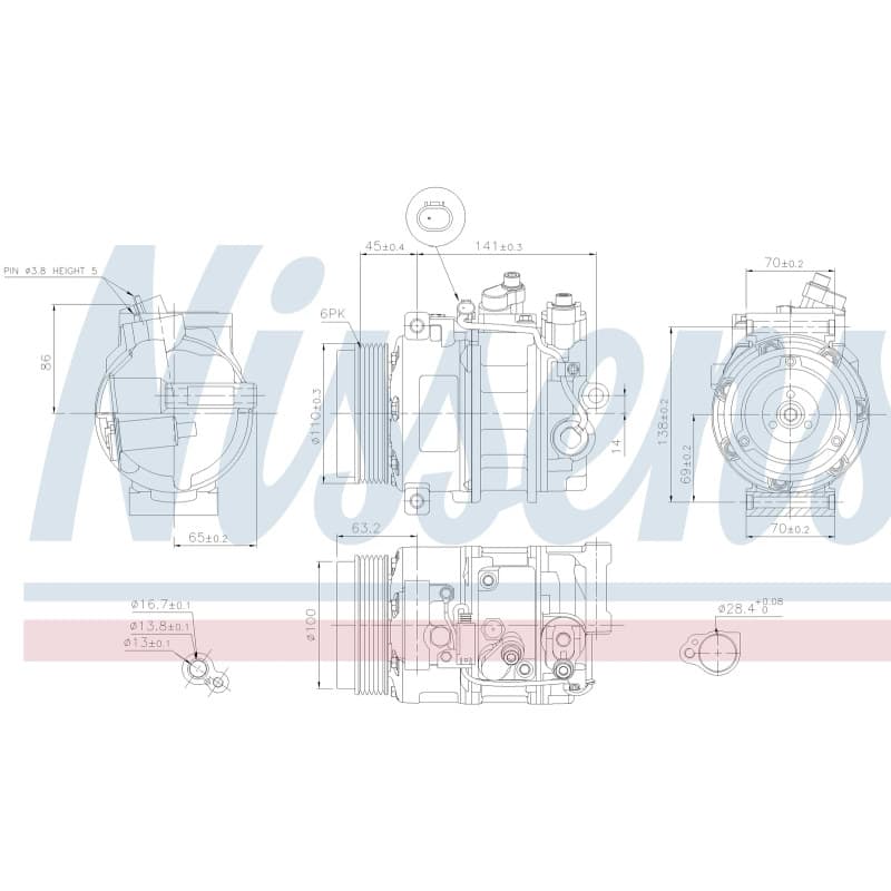 NISSENS kompresorius, oro kondicionierius 890634