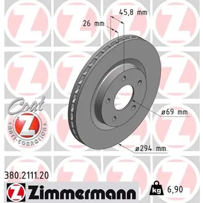 ZIMMERMANN stabdžių diskas 380.2111.20