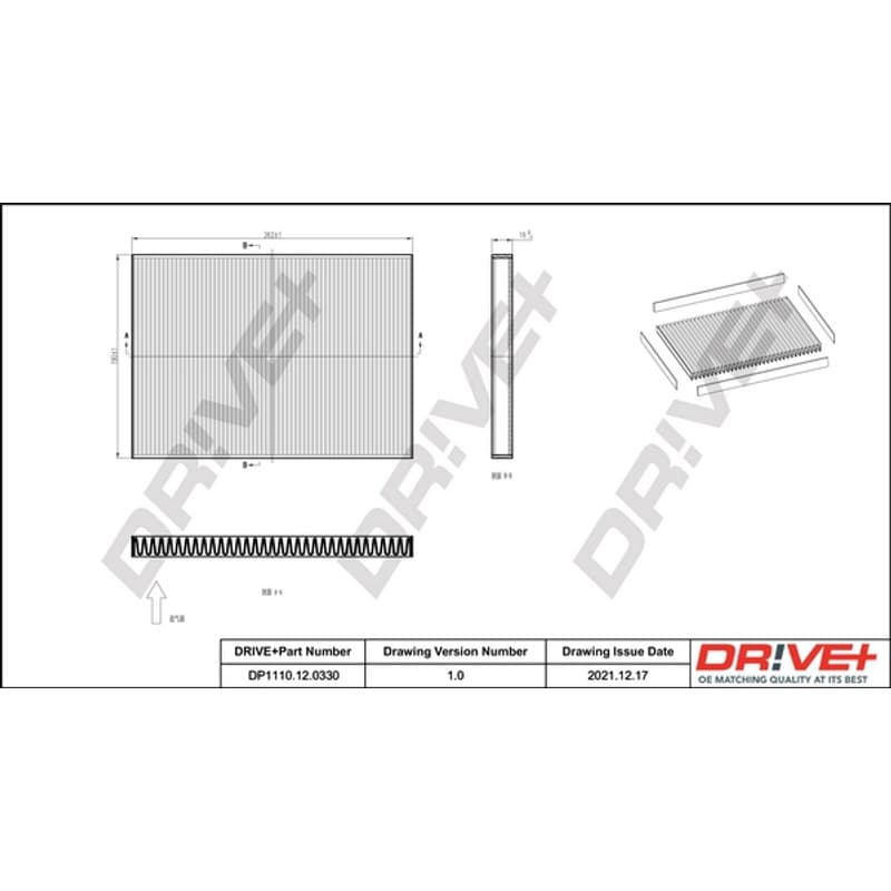 DRVE filtras, salono oras DP1110.12.0330